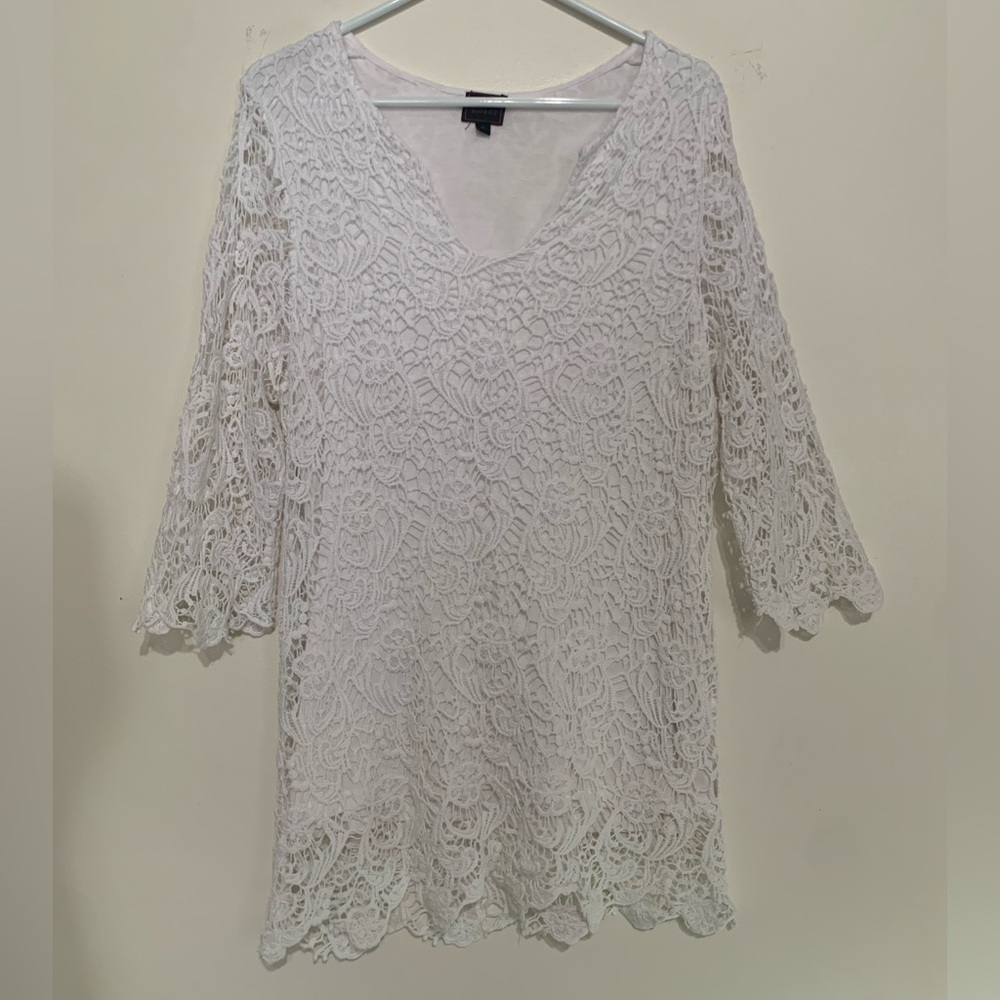 Colour Works White Crochet Top X-Large